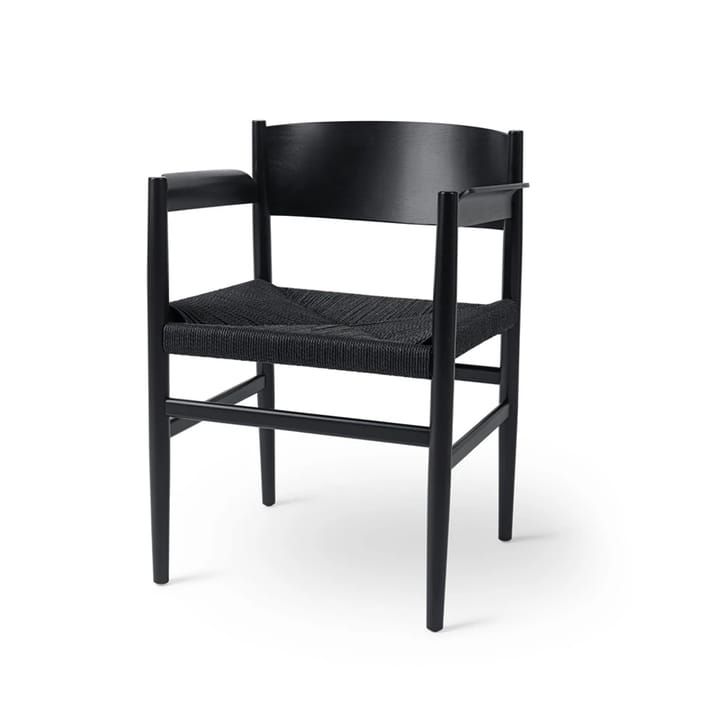 Fotel Nestor - buk lakierowany na czarno, czarne siedzisko - Mater