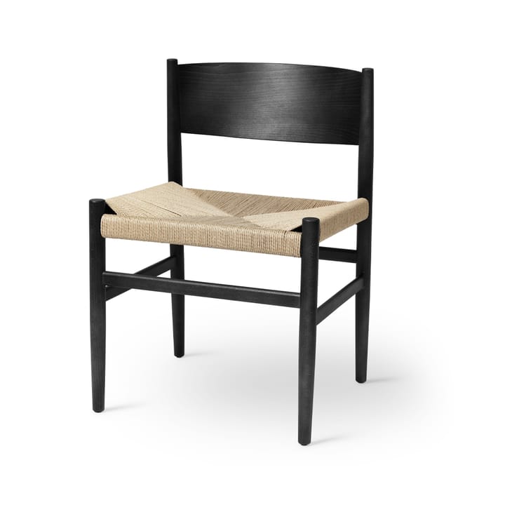 Krzesło Nestor - czarny buk, sznurek papierowy w naturalnym kolorze - Mater