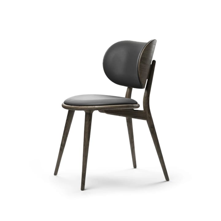 Krzesło The Dining Chair - skóra czarna, stojak dębowy sirka grey - Mater