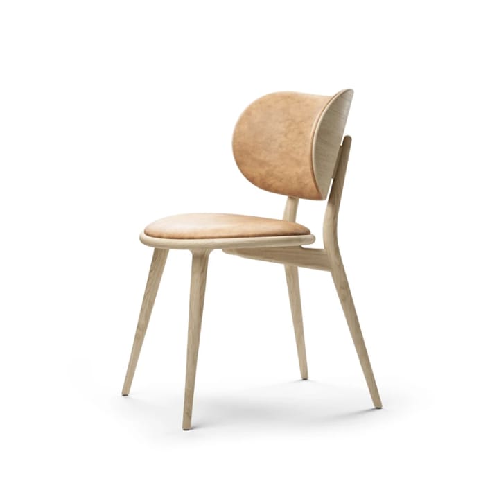 Krzesło The Dining Chair - skóra natural, stojak dębowy lakier matowy - Mater