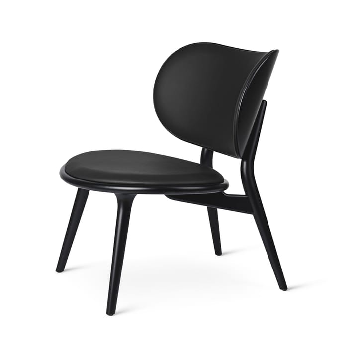 Krzesło wypoczynkowe The Lounge Chair - skóra black, bejcowany na czarno stojak na książki - Mater