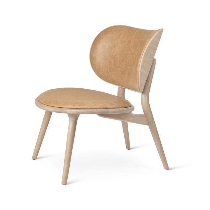 Krzesło wypoczynkowe The Lounge Chair - skóra natural, stojak dębowy lakier matowy - Mater