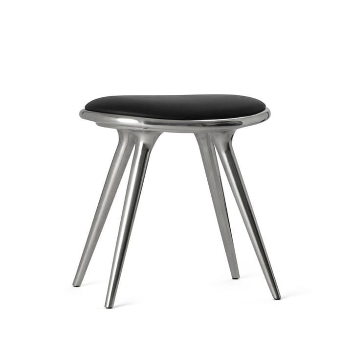 Mater sto�łek - Skórzany czarny, aluminium stojak - Mater