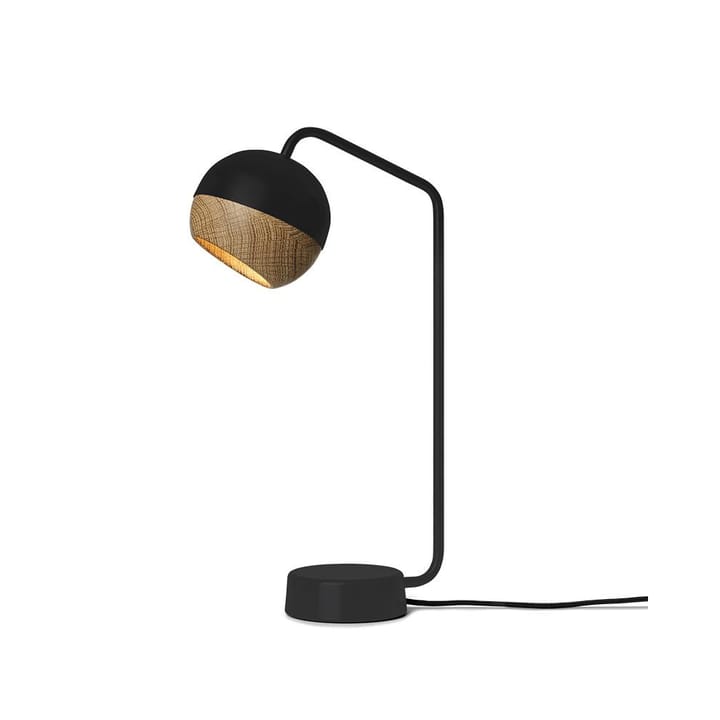 Ray lampa stołowa - black, dębowy detal na kloszu - Mater
