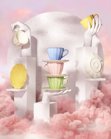 Filiżanka ze spodkiem Oyster 250 ml - Szary - Mateus