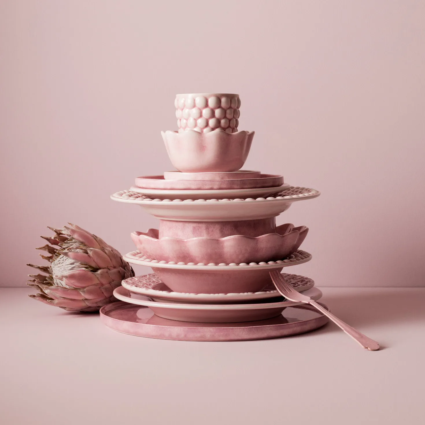 Miska Oyster Ø13 cm, Jasny róż Mateus