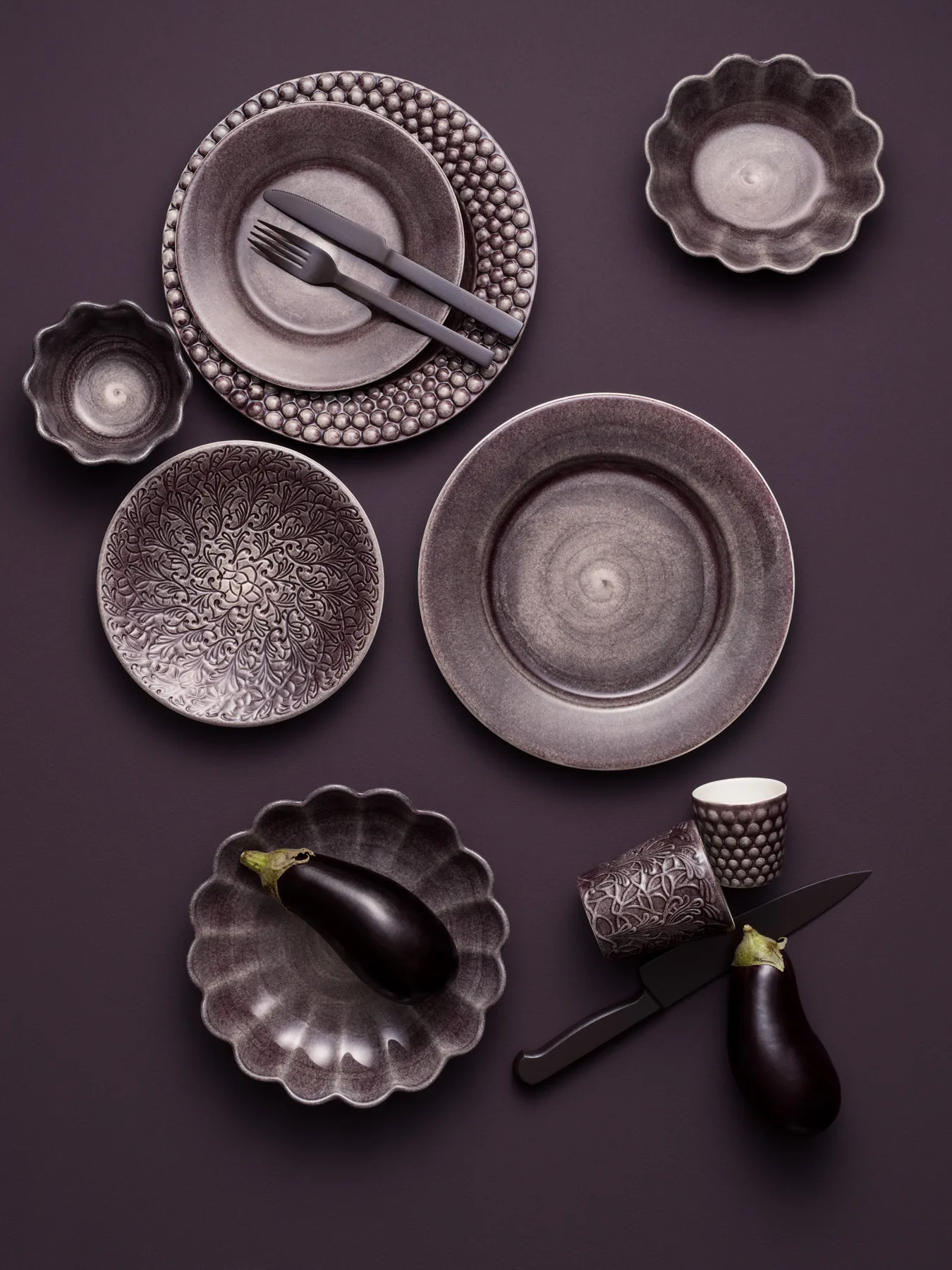 Miska Oyster Ø13 cm, Śliwka Mateus