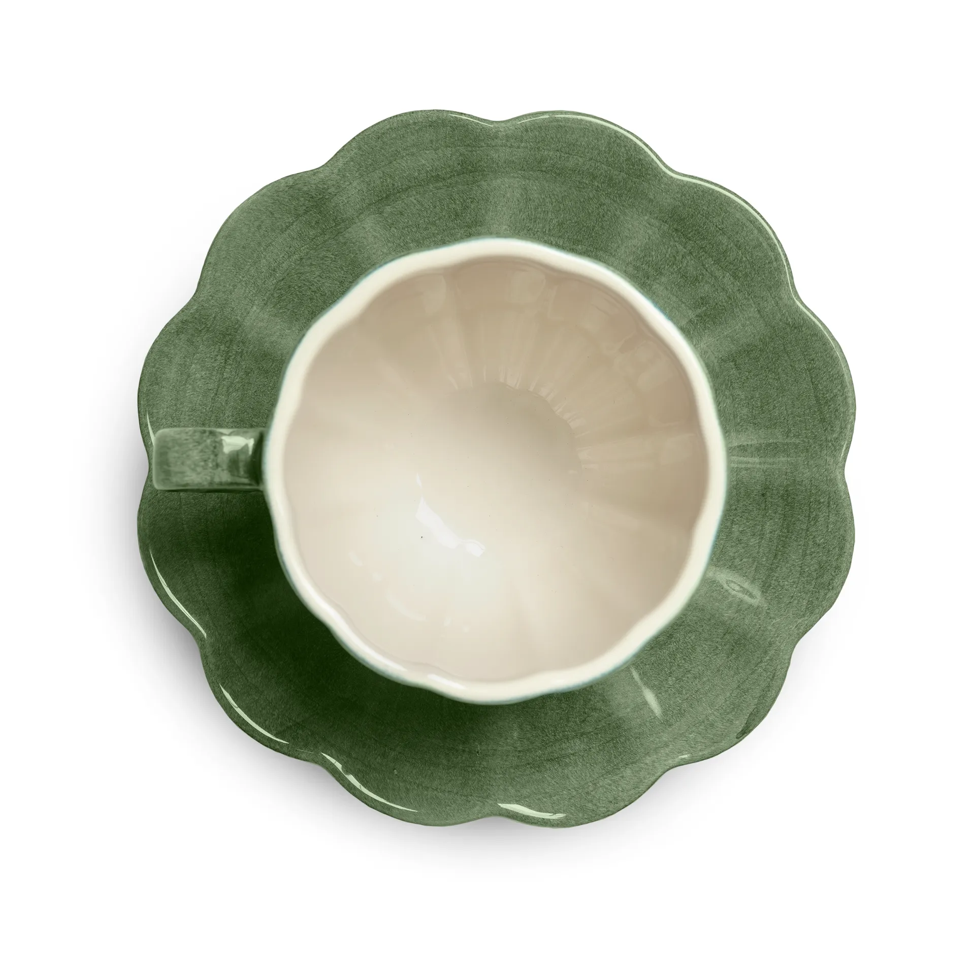Oyster filiżanka ze spodkiem 250 ml, Zielony leśny Mateus