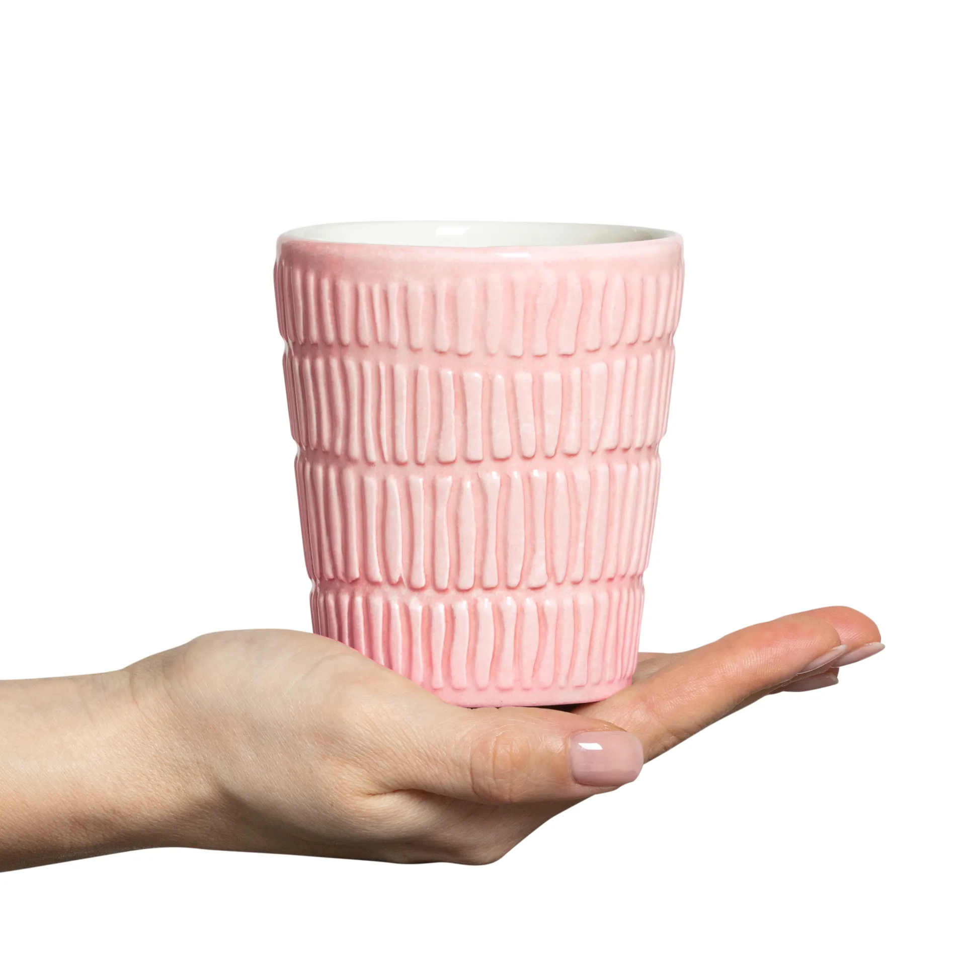 Stripes kubek 300 ml, Jasny róż Mateus