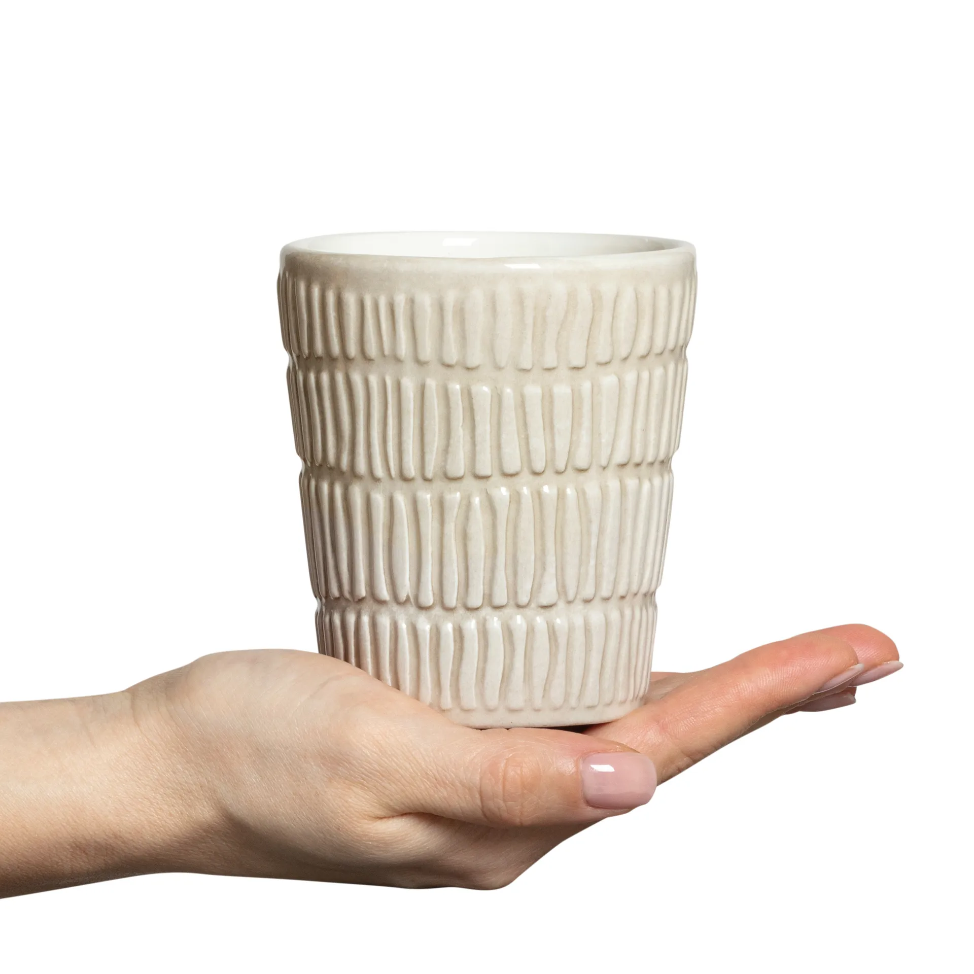 Stripes kubek 300 ml, Piaskowy Mateus