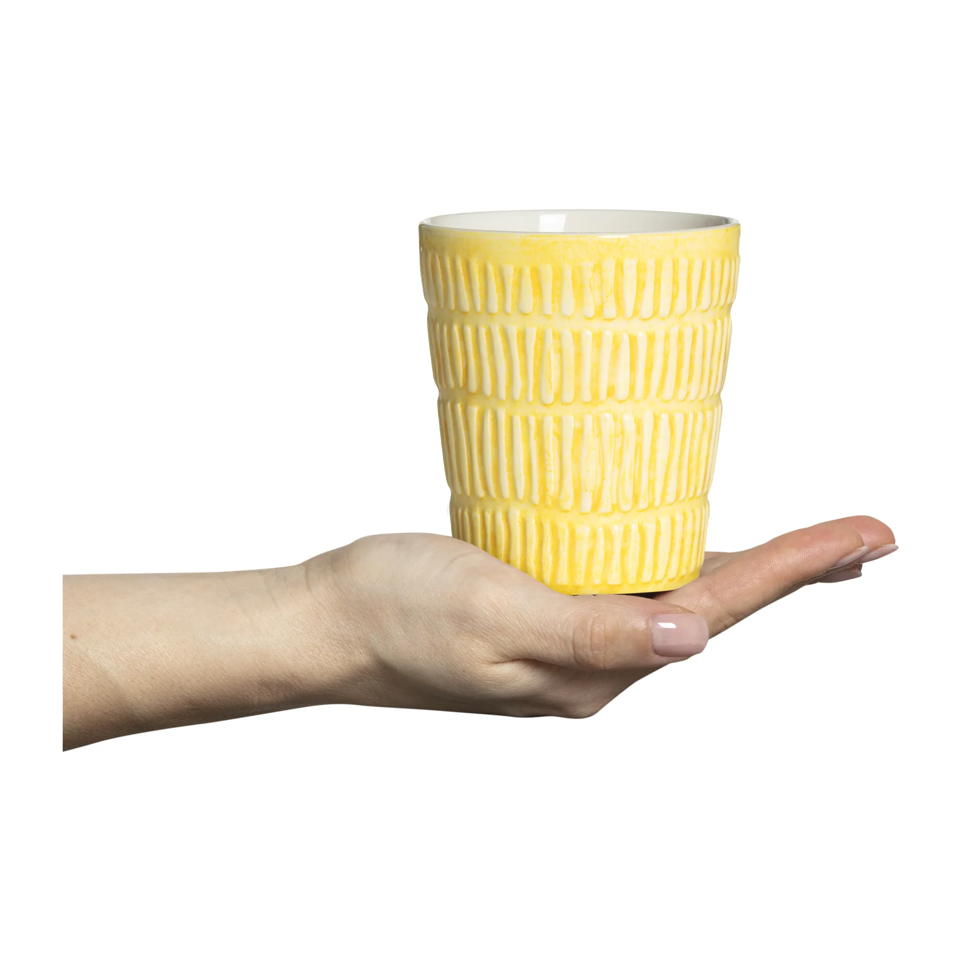 Stripes kubek 300 ml, Żółty Mateus
