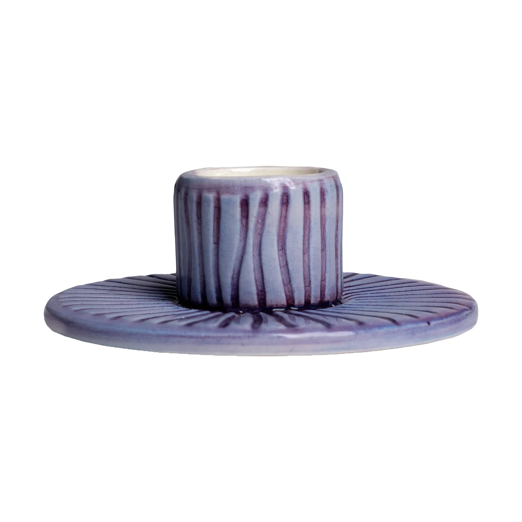 Stripes świecznik Ø8 cm, Fioletowy Mateus