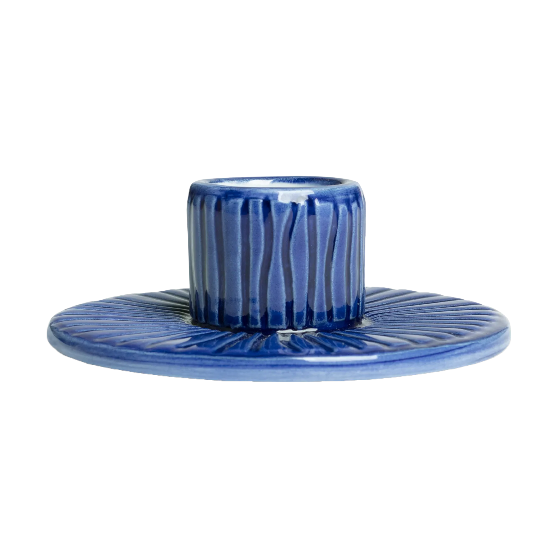 Stripes świecznik Ø8 cm, Niebieski Mateus