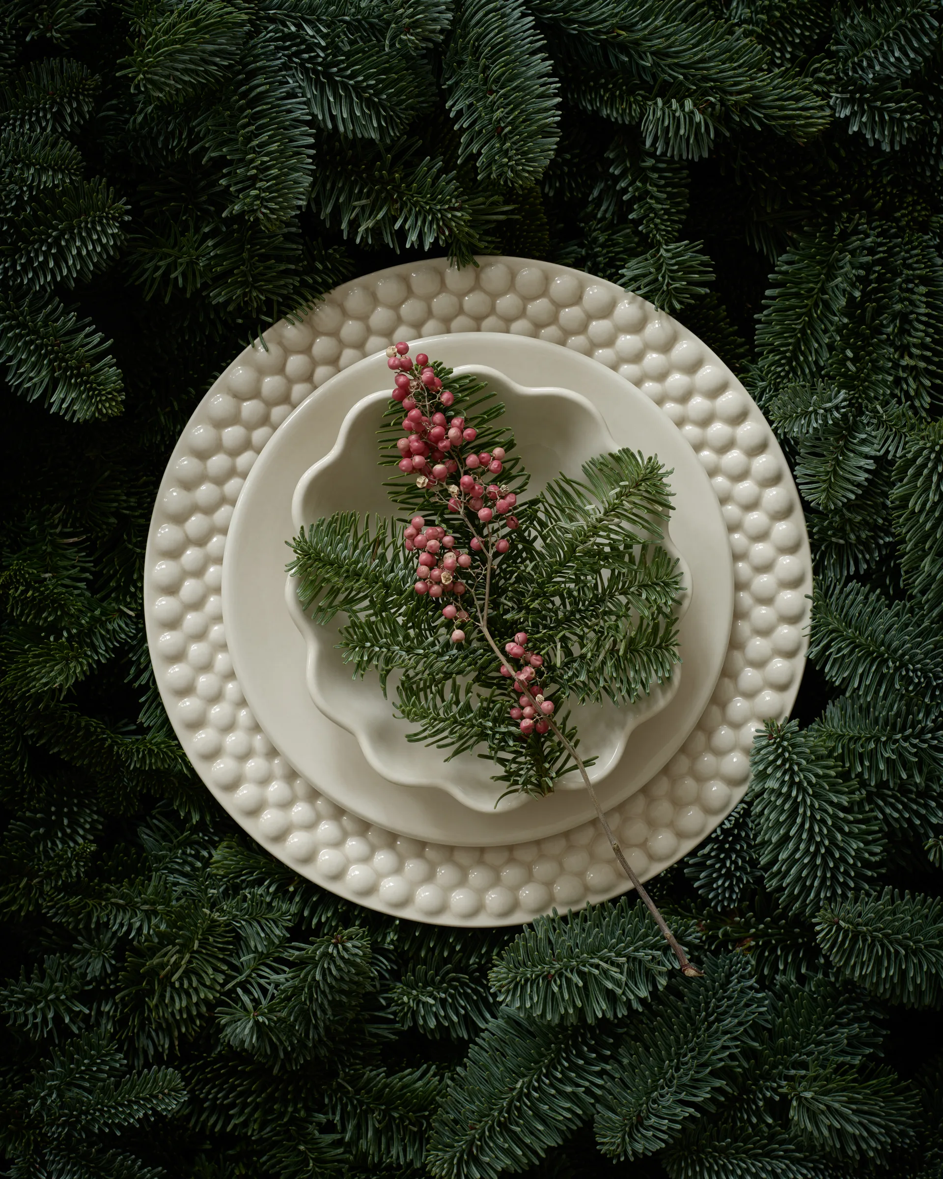 Talerz Bubbles 28 cm, Biały Mateus