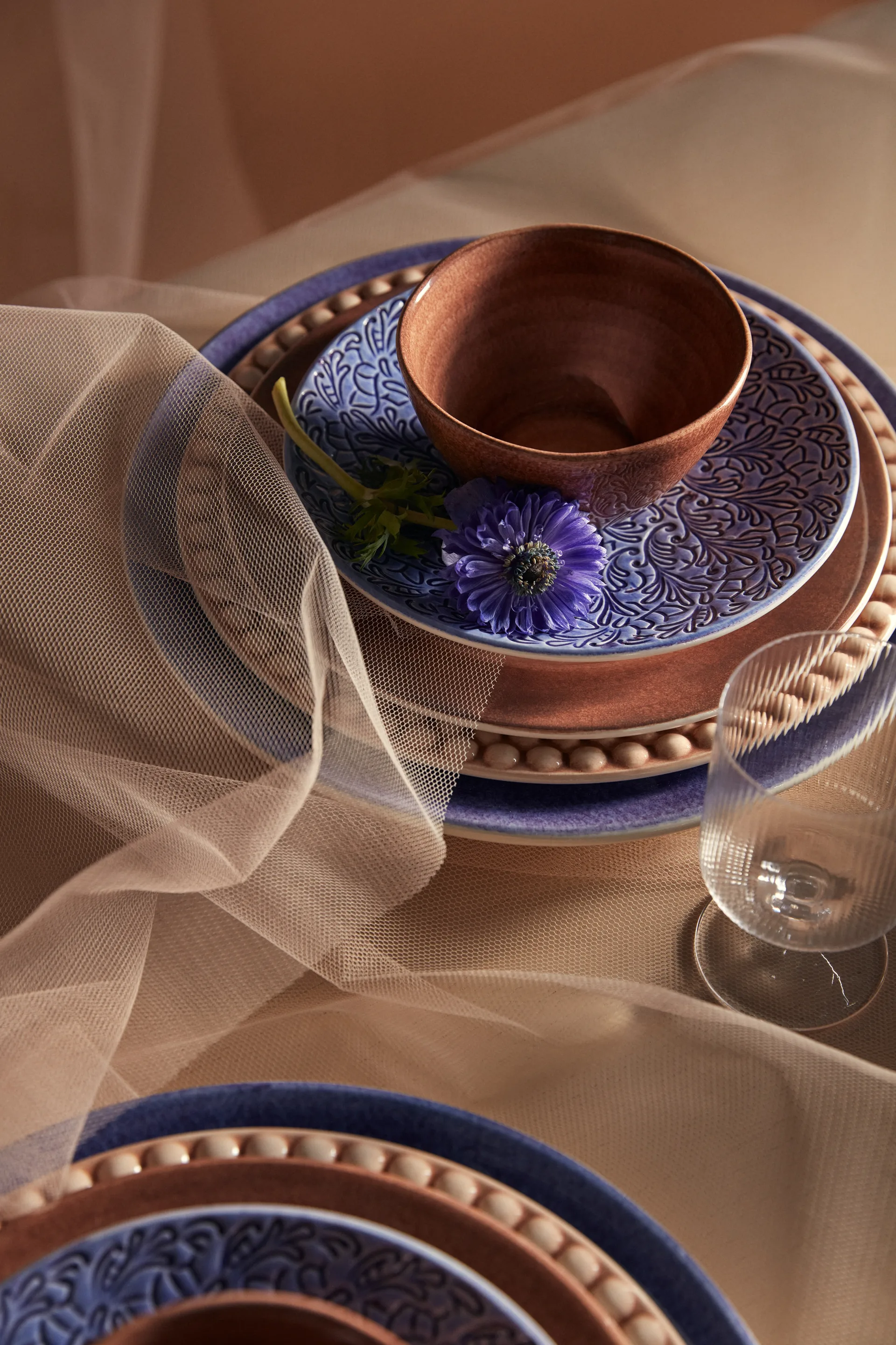 Talerz Lace 20 cm, Jasnoniebieski Mateus