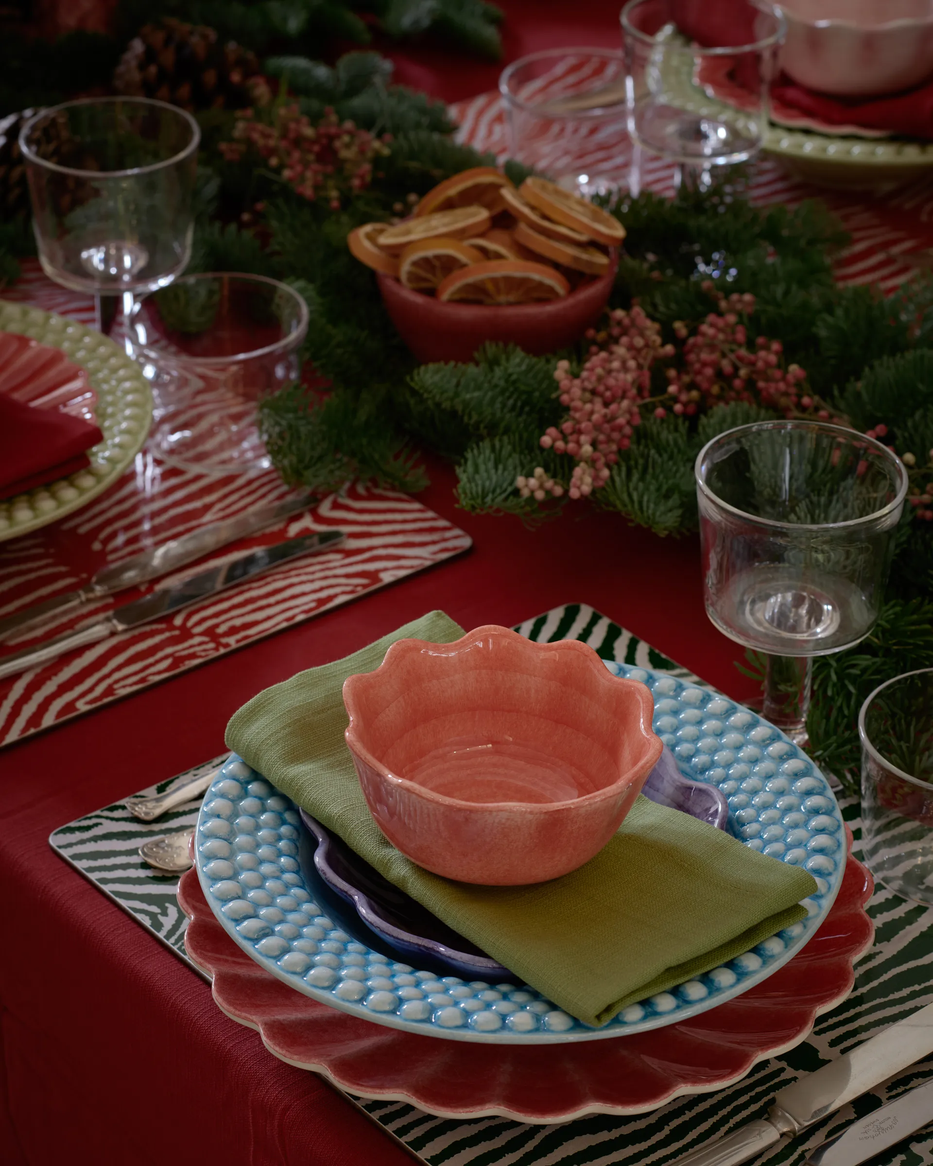 Talerz Oyster 28 cm, Czerwony Mateus