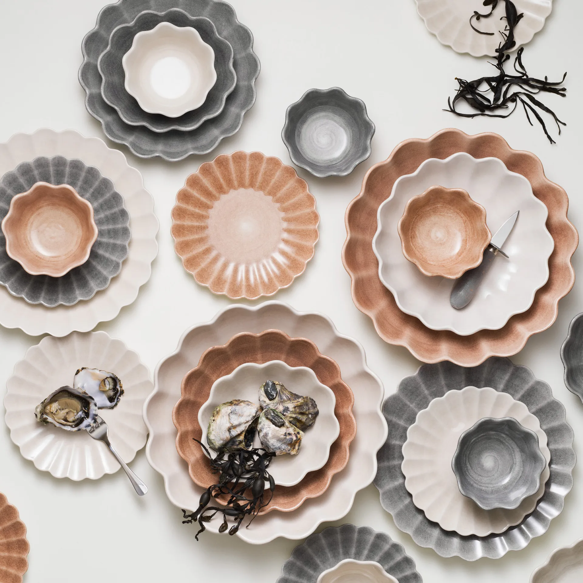 Talerz Oyster 28 cm, Szary Mateus