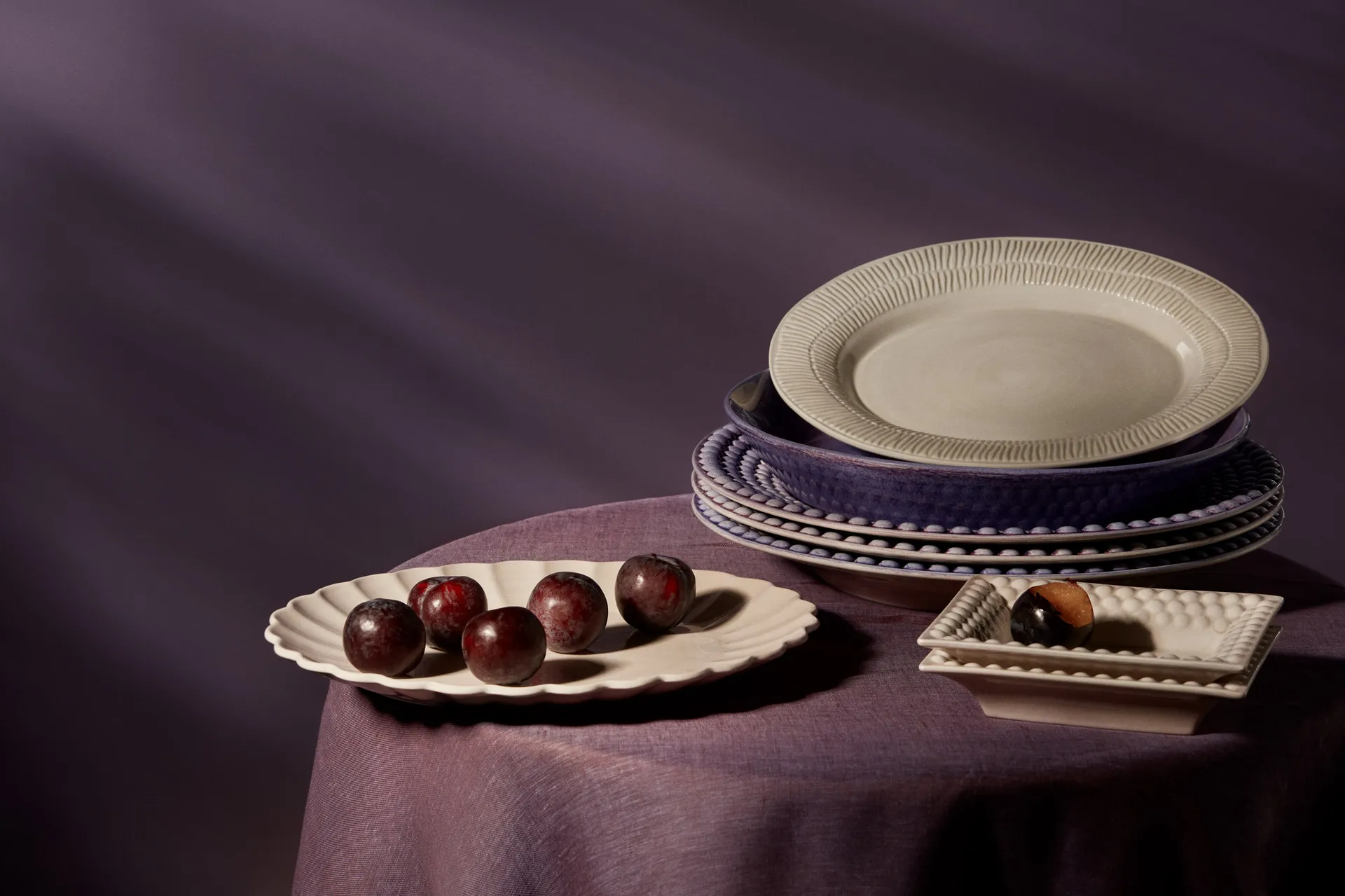 Talerz Stripes Ø21 cm, Piaskowy Mateus