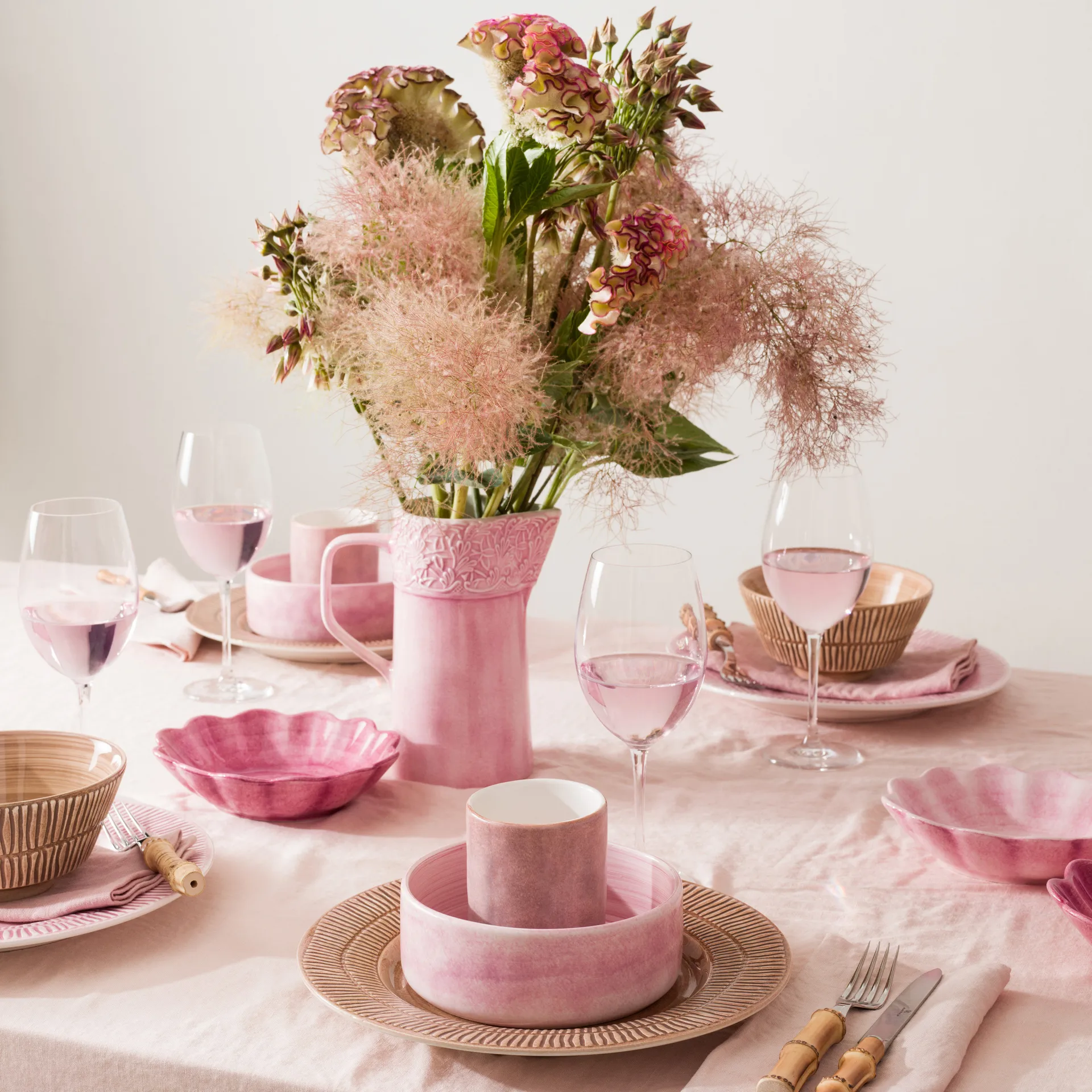 Talerz Stripes Ø28 cm, Jasny róż Mateus