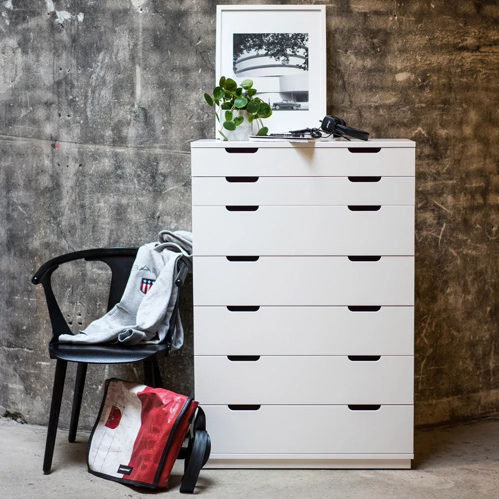 Komoda Aoko, 4 szuflady, Biały lakier Mavis