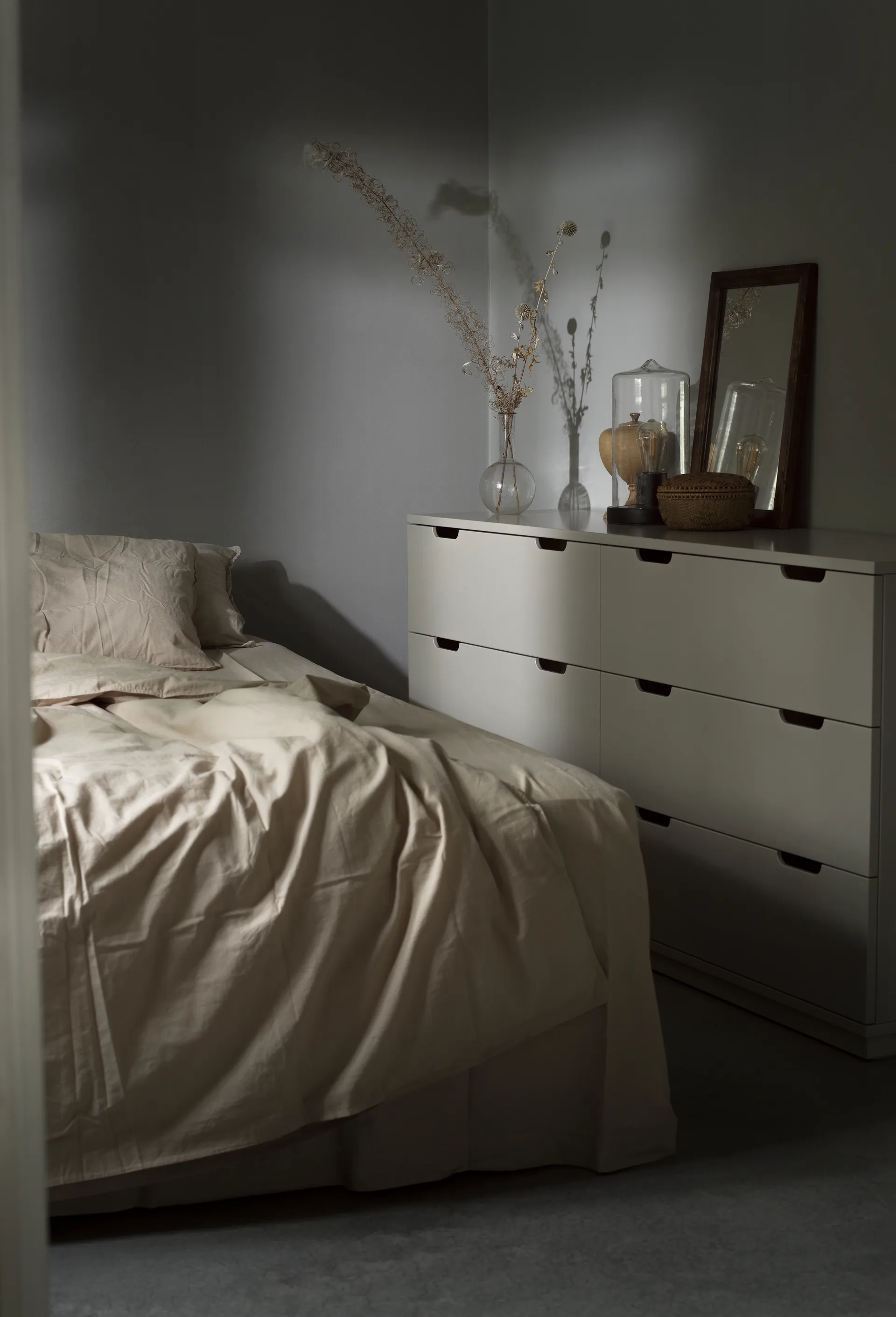 Komoda podwójna Aoko, 6 szuflad, Biały lakier Mavis