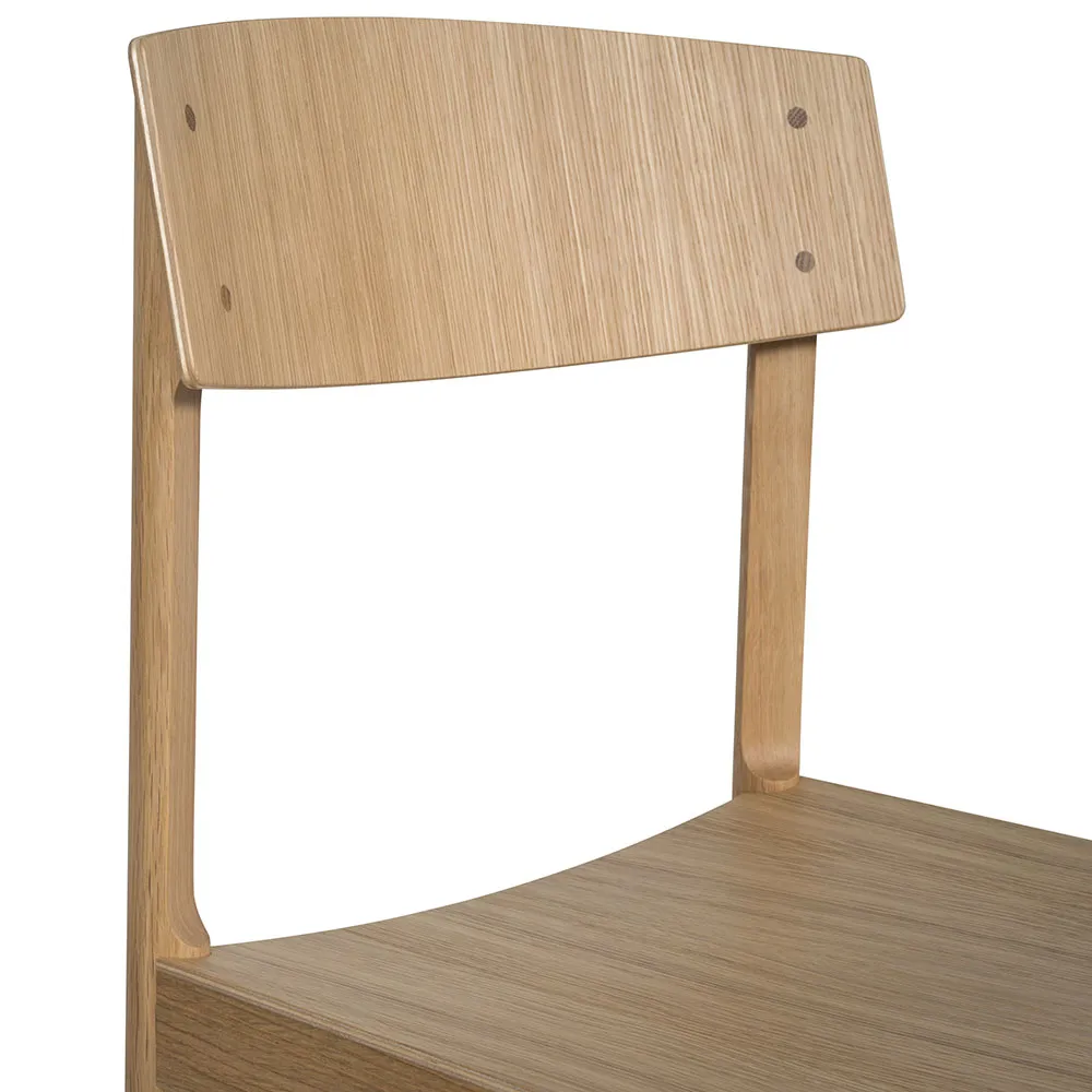 Krzesło Rod, Dębowy, matowy lakierowany bielony Mavis