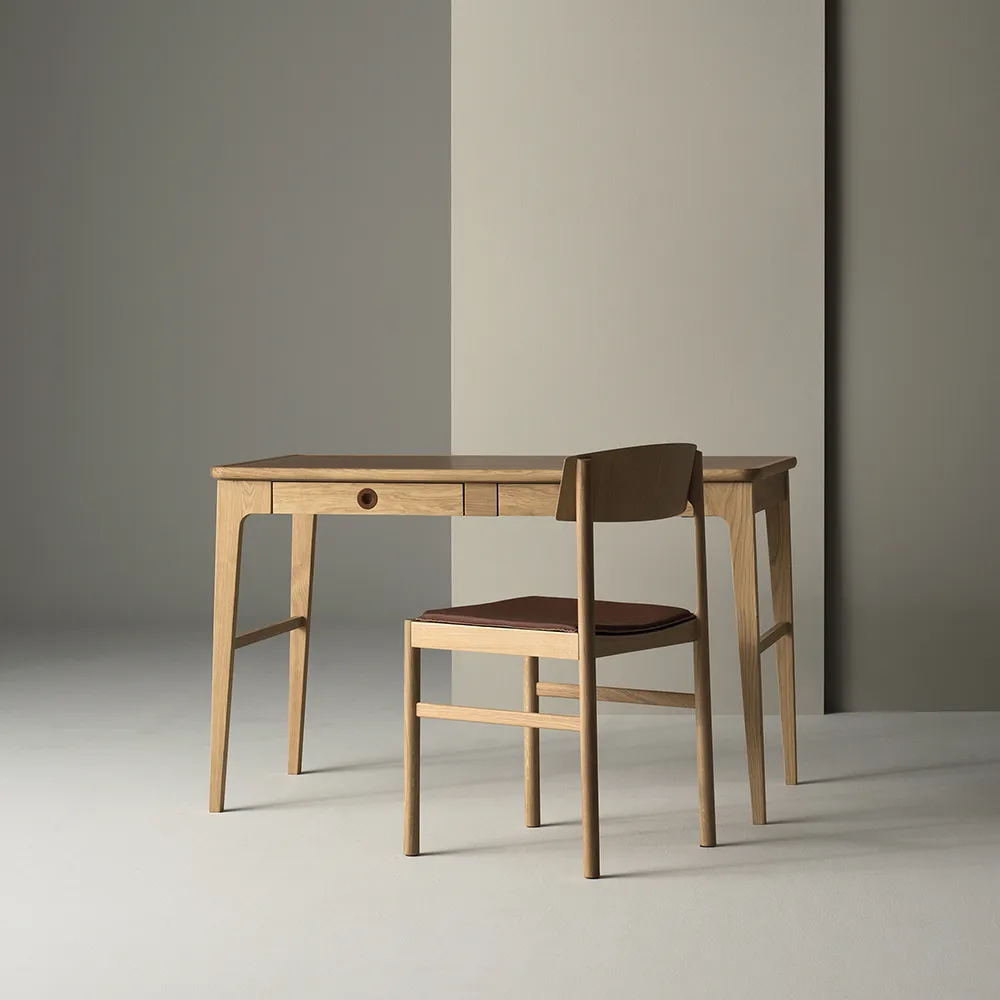 Krzesło Rod, Dębowy, matowy lakierowany bielony Mavis