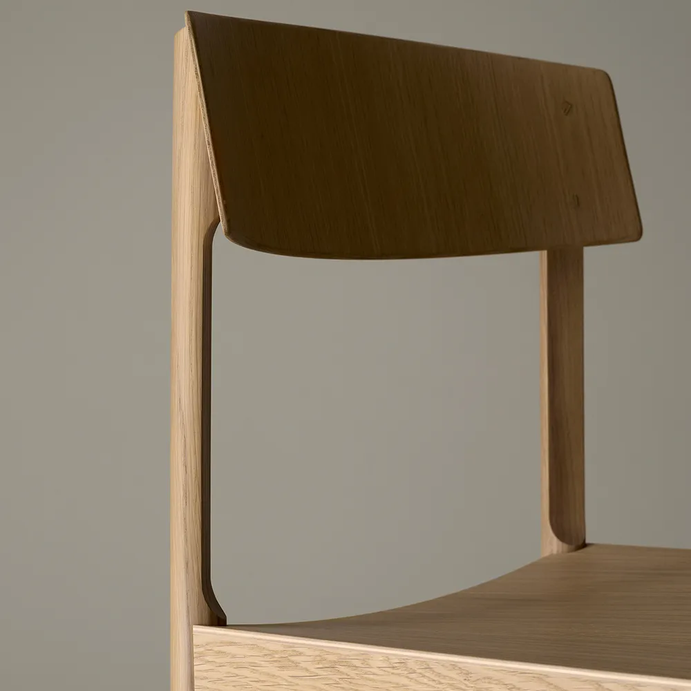 Krzesło Rod, Dębowy, matowy lakierowany bielony Mavis