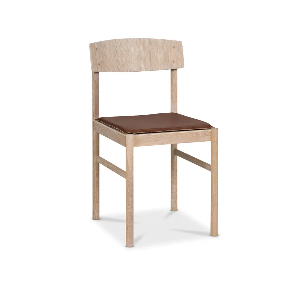 Poduszka na krzesło Rod, skóra koniakowa Mavis