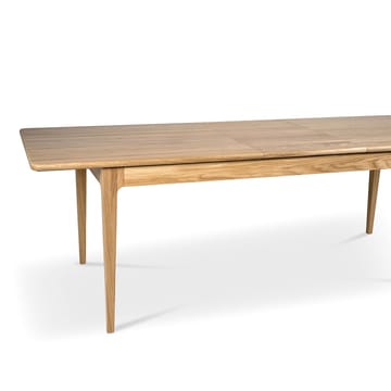 Stół do jadalni Höllviken - Dąb bielony matowy lakier-1 wkład-beżowe MDF á 50 cm - Mavis