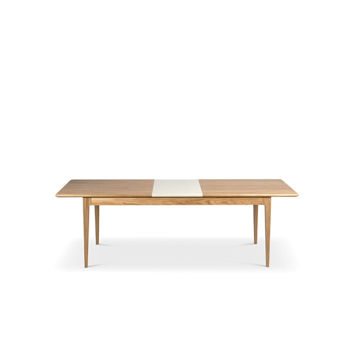 Stół do jadalni Höllviken - Dąb bielony matowy lakier-1 wkład-beżowe MDF á 50 cm - Mavis