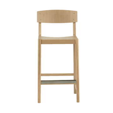 Stołek barowy Rod 65 cm - Dębowy, matowy lakierowany bielony - Mavis