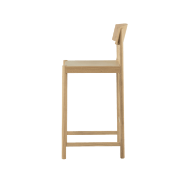 Stołek barowy Rod 65 cm - Dębowy, matowy lakierowany bielony - Mavis