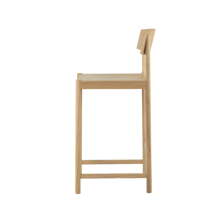 Stołek barowy Rod 65 cm, Dębowy, matowy lakierowany bielony Mavis