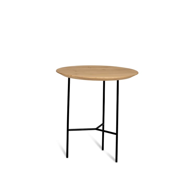 Stolik boczny Tribeca - dąb lakierowany, czarne nogi, ø47 cm - Mavis