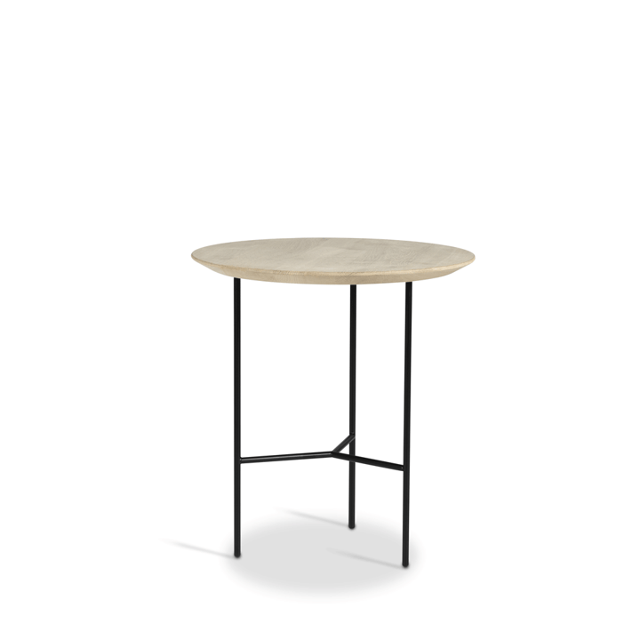 Stolik boczny Tribeca - dąb mydlony rustykalny, czarne nogi, ø47 cm - Mavis