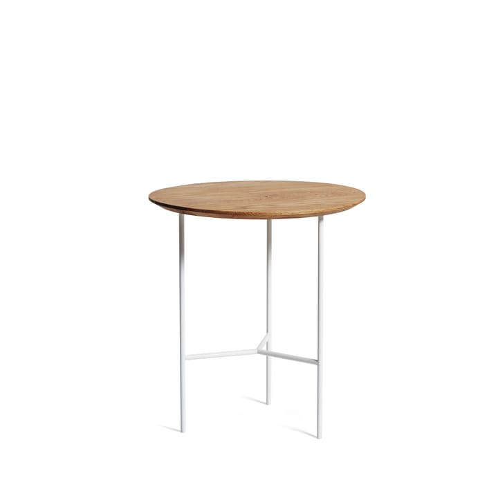 Stolik boczny Tribeca - dąb olejowany rustykalny, białe nogi, ø47 cm - Mavis