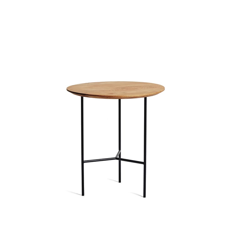 Stolik boczny Tribeca - dąb olejowany rustykalny, czarne nogi, ø47 cm - Mavis