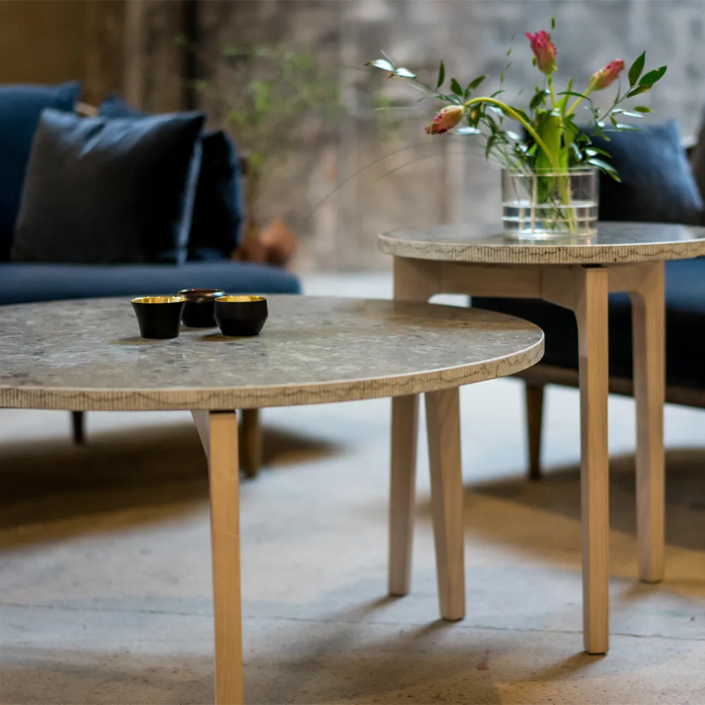 Stolik kawowy Höllviken Ø80 cm, jasnoszary Mavis