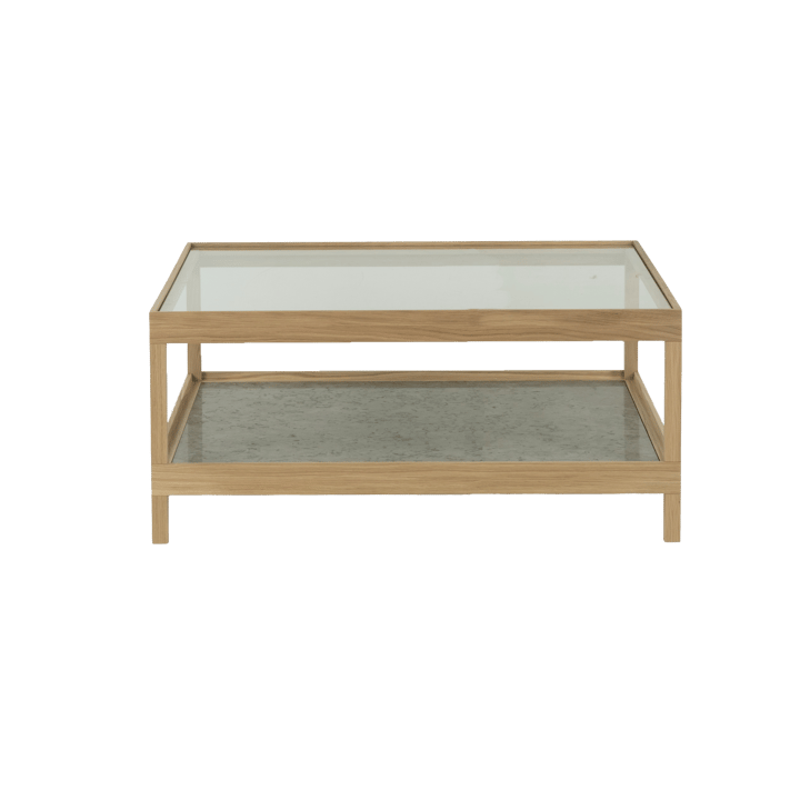 Stolik kawowy Ima 90x90 cm - Dąb matowy lakier bielony, wapień - Mavis