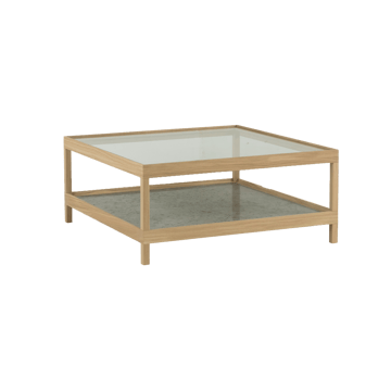 Stolik kawowy Ima 90x90 cm - Dąb matowy lakier bielony, wapień - Mavis