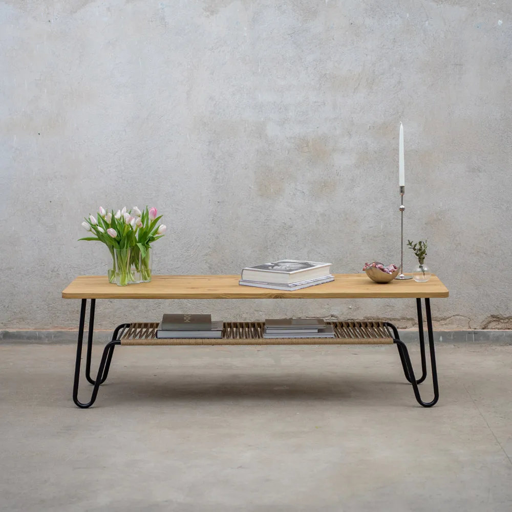 Stolik kawowy Marcel, dąb mydlony rustykalny, 160x50 Mavis