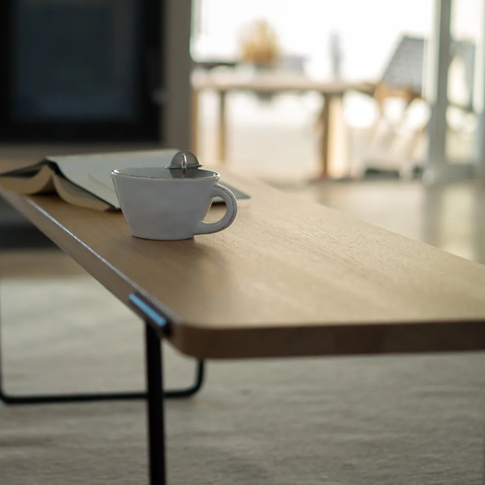 Stolik kawowy Update, dąb jasny lakier bezbarwny, 140 cm Mavis