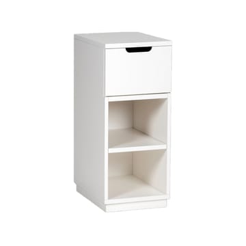 Stolik nocny Aoko, 72 cm, 1 szuflada - Biały lakier - Mavis