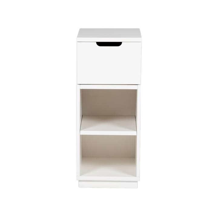 Stolik nocny Aoko, 72 cm, 1 szuflada - Biały lakier - Mavis