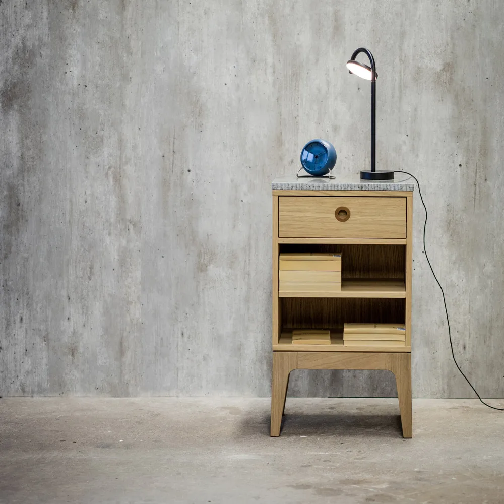 Stolik nocny Höllviken, jasnoszary, 1 szuflada Mavis