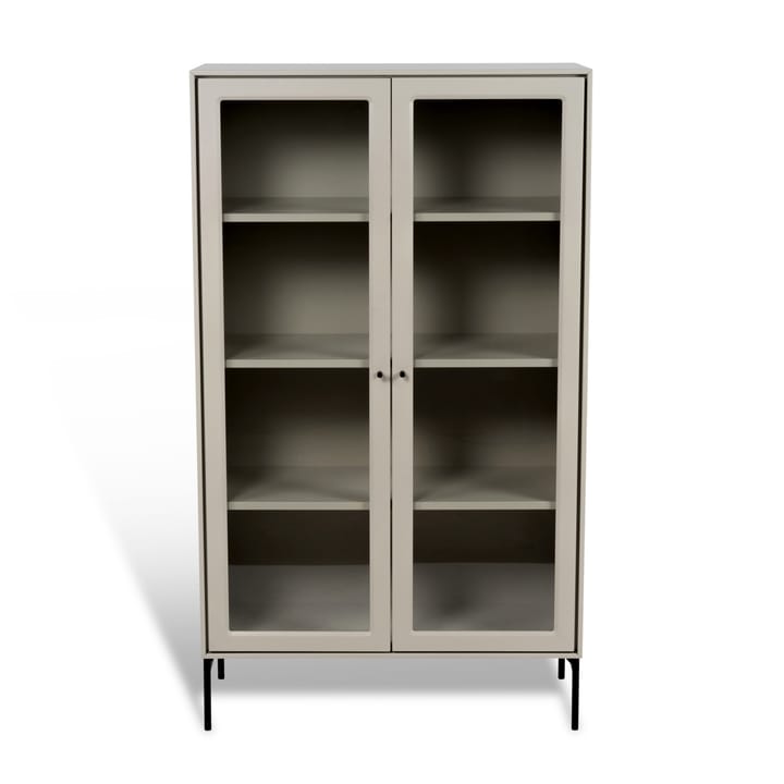 Witryna Volt 130 cm beżowa - Detale w czerni - Mavis