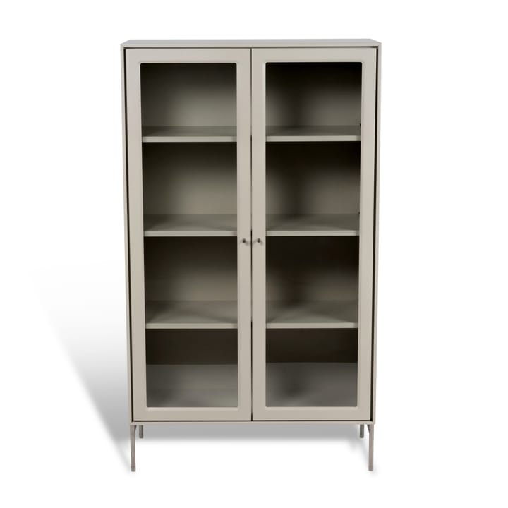 Witryna Volt 130 cm beżowa - Detale ze stali nierdzewnej - Mavis