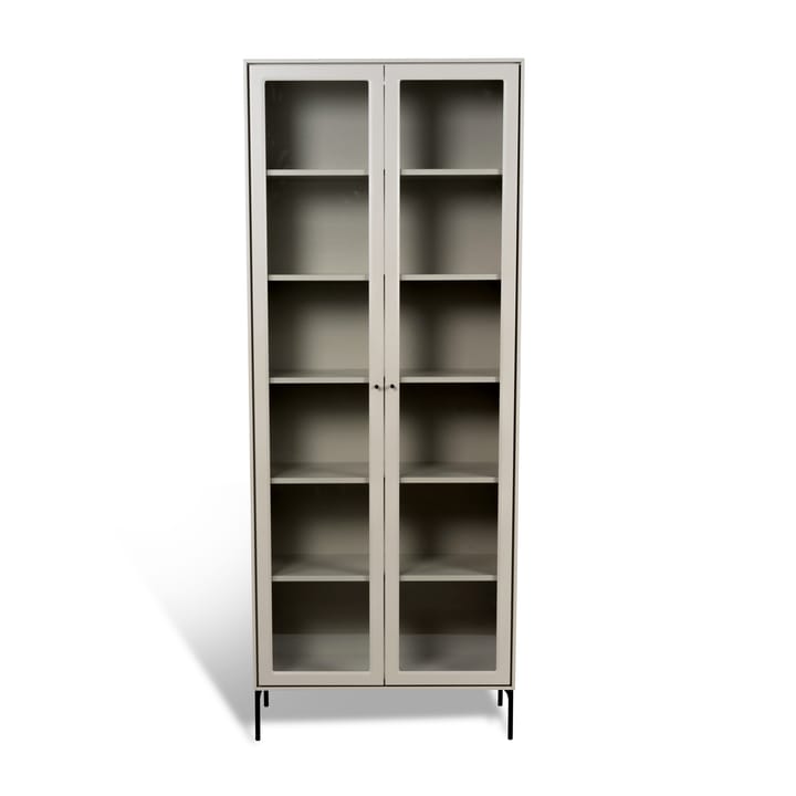 Witryna Volt 190 cm, beżowa - Detale w czerni - Mavis