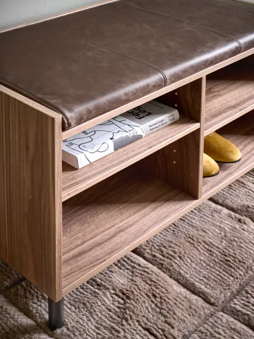 Ławka z pojemnikiem Gentle - Orzech włoski, 78x53x35 cm - Maze